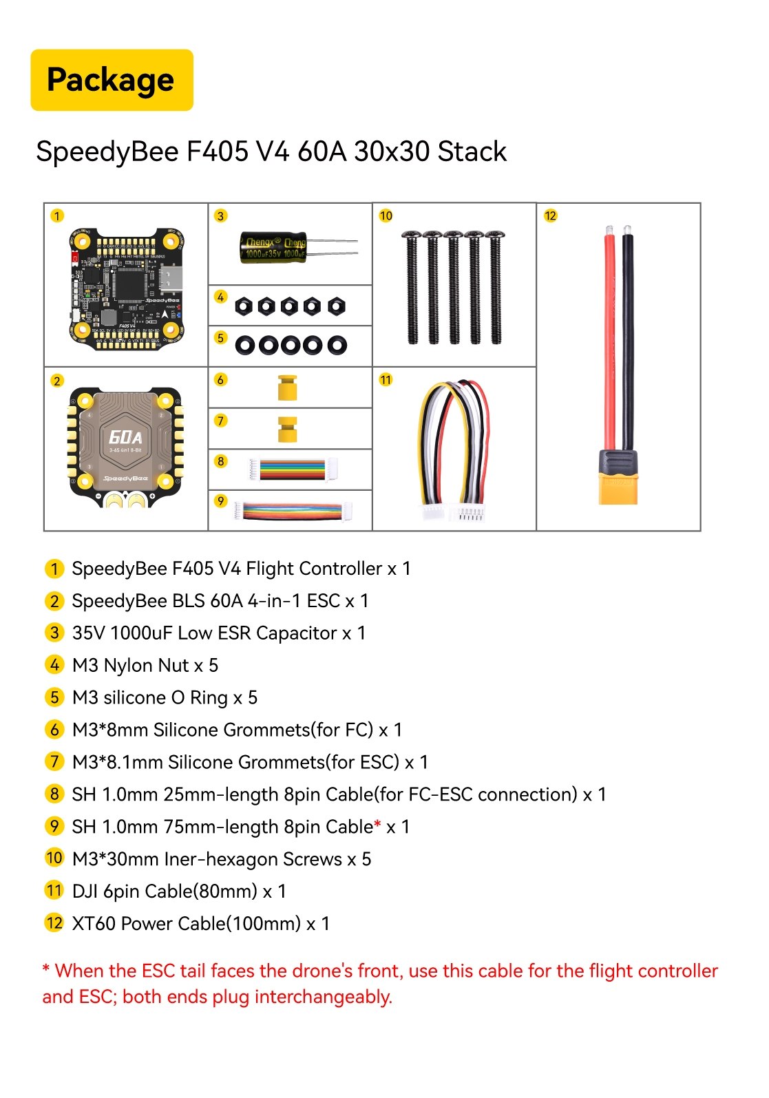 SpeedyBee F405 V4 BLS 60A 30×30 Flight Controller & 4-in-1 ESC Stack