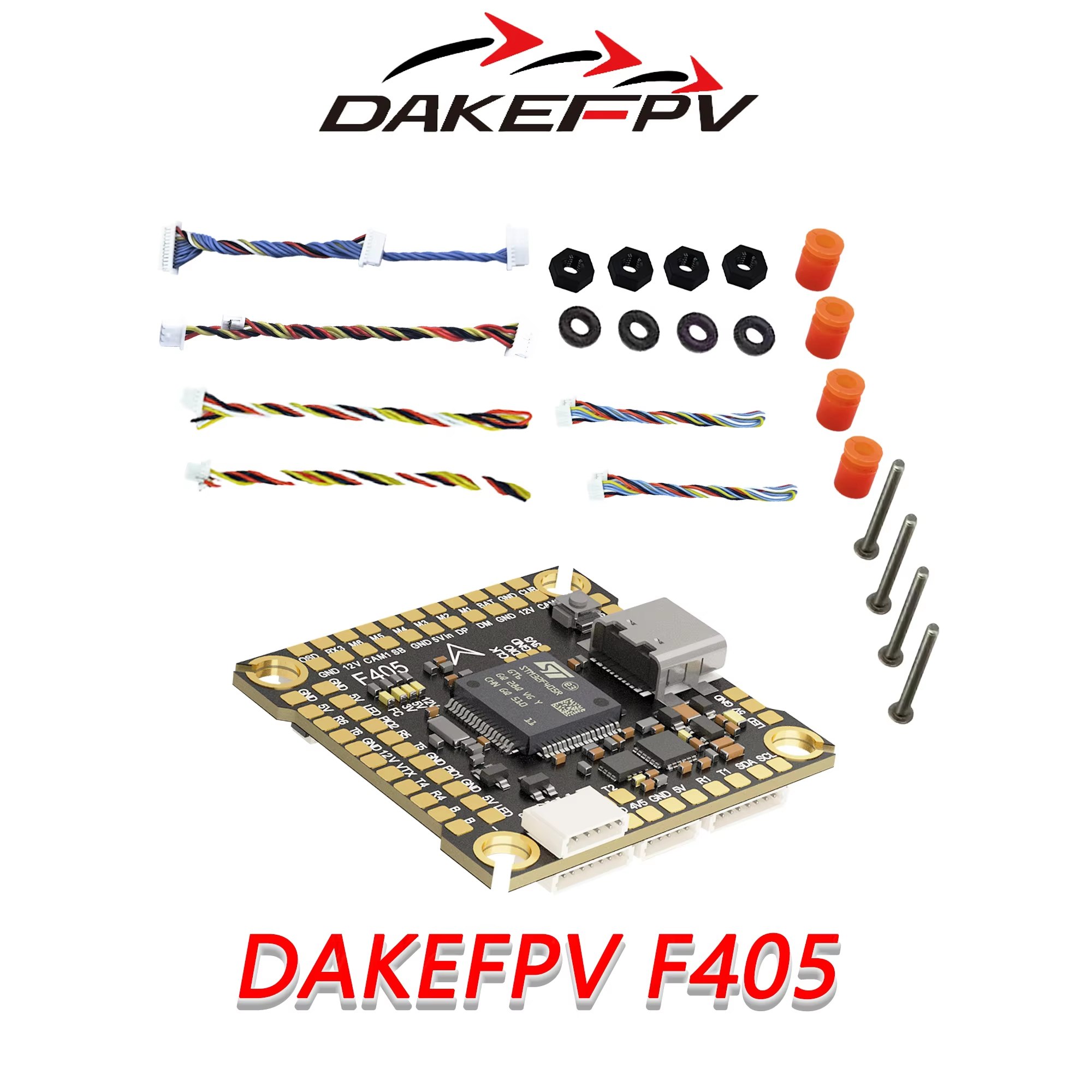 DAKEFPV F405 Flight Controller & 8S 70A 4-in-1 ESC Stack Dual Cam Switching(Mission Planner/Betaflight/Inav)